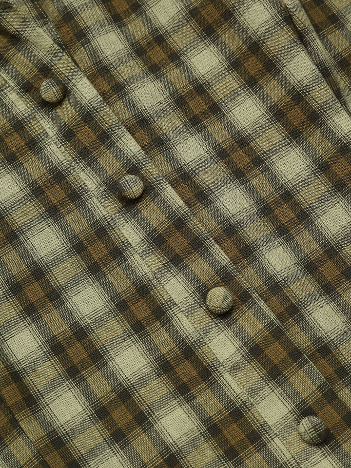 Plaids 1950s Buttoned Belted Swing Dress — vintage elegance for the modern woman