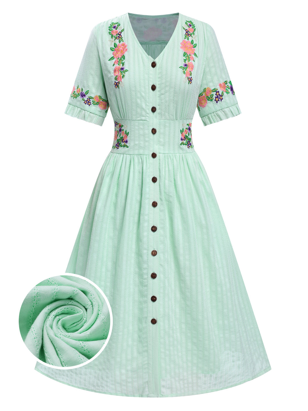 Pure Cotton 1940s VNeck Floral | 1940s | vintage dress, retro fashion