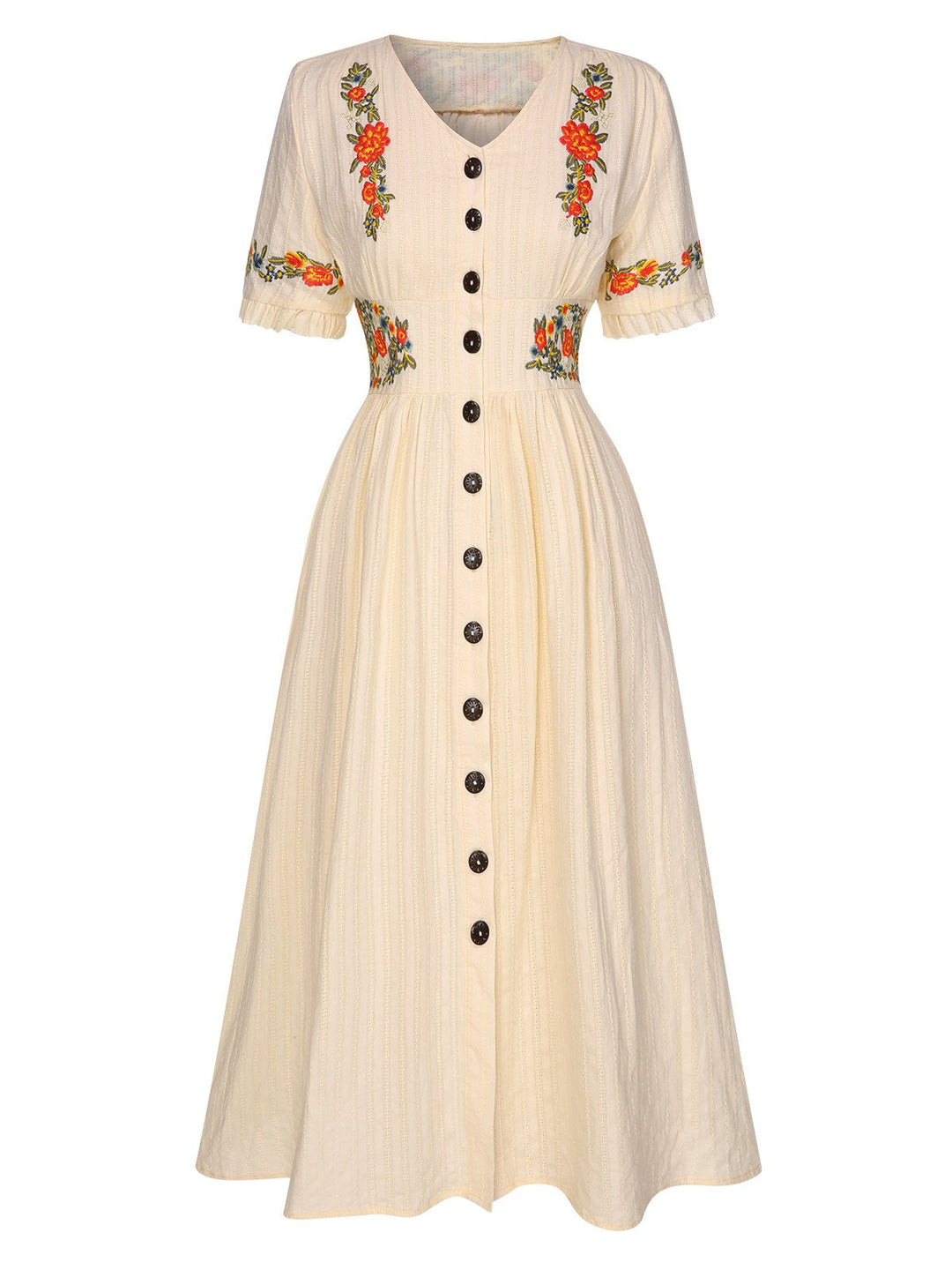 Pure Cotton 1940s VNeck Floral | 1940s | vintage dress, retro fashion