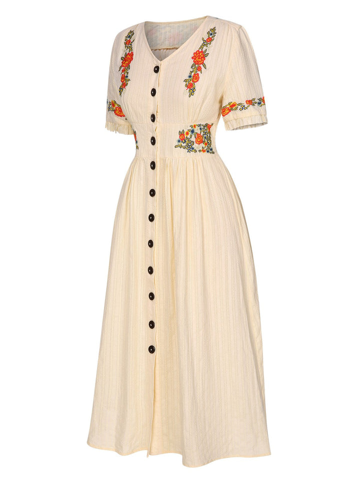 Pure Cotton 1940s VNeck Floral | 1940s | vintage dress, retro fashion