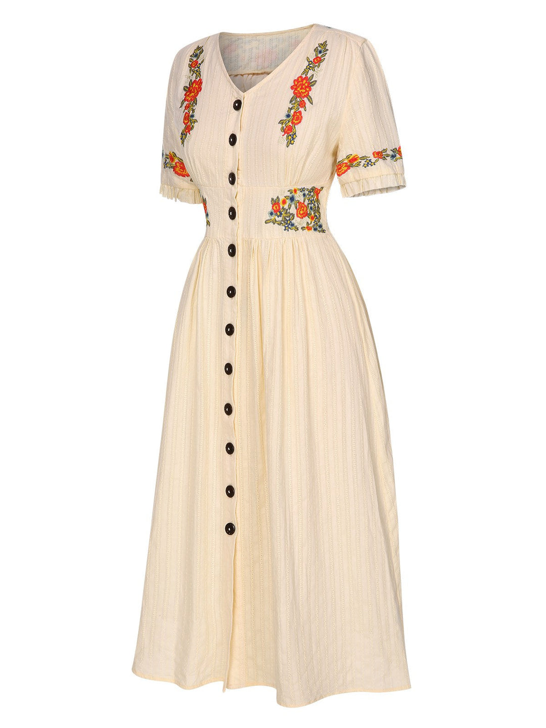 Pure Cotton 1940s VNeck Floral | 1940s | vintage dress, retro fashion