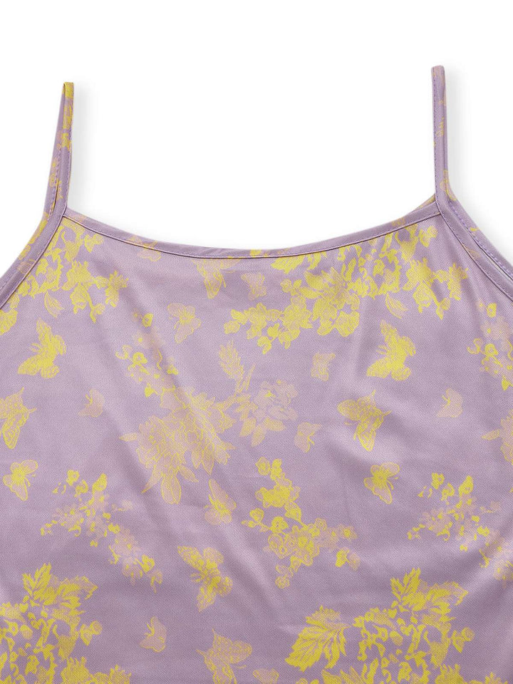 Purple 1930s Butterfly Floral Mermaid Slip Dress - vintage dress, retro fashion