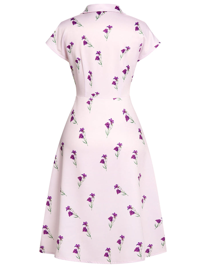 [Pre-Sale] Purple 1940s Petunia Lapel Dress, vintage dress, retro fashion - perfect for women who love vintage and retro fashion