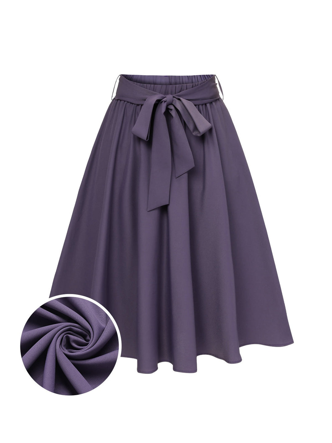 Purple 1940s Solid Skirt with Belt - vintage skirt, retro style