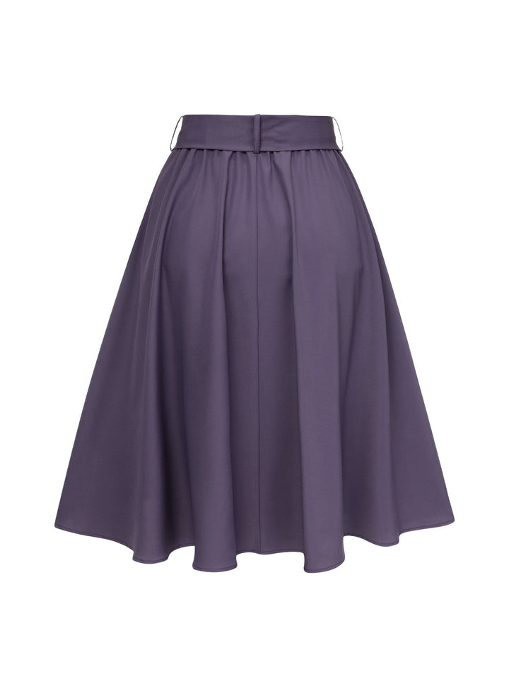 Purple 1940s Solid Skirt with Belt, vintage skirt, retro style - perfect for women who love vintage and retro fashion