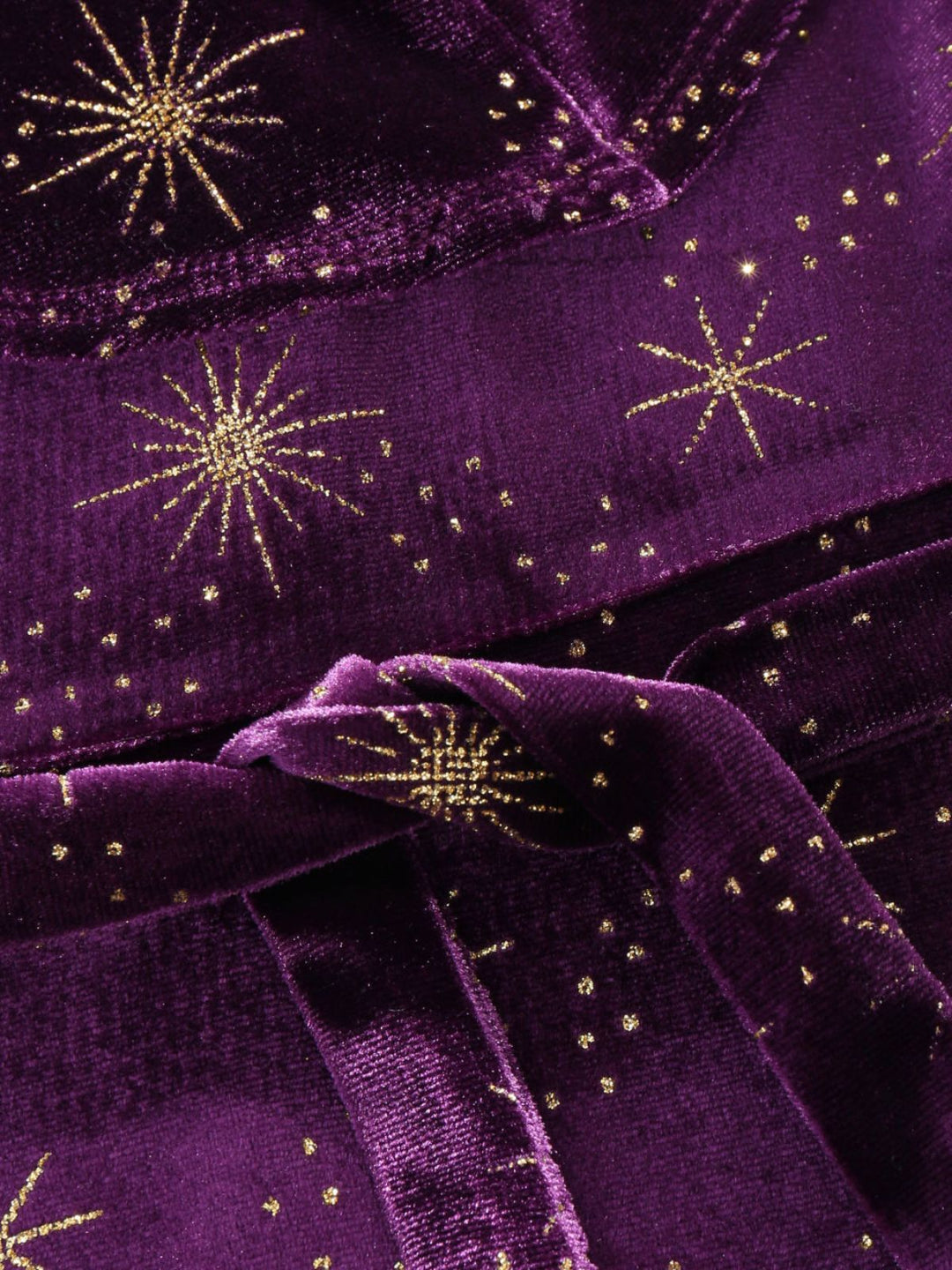 Purple 1940s Velvet V-Neck Star Ruffle Dress - vintage dress, retro fashion