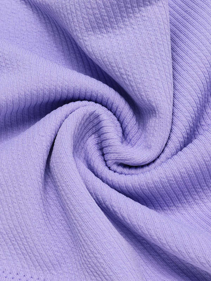 Purple 1950s Spaghetti Strap Bandeau Swimsuit — because 1950s glamour never goes out of style