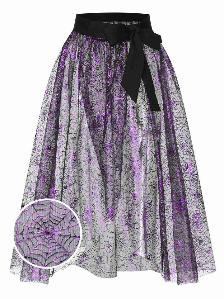 Purple Spiderweb Mesh Skirted Cover-Up, vintage skirt, retro style - perfect for women who love vintage and retro fashion