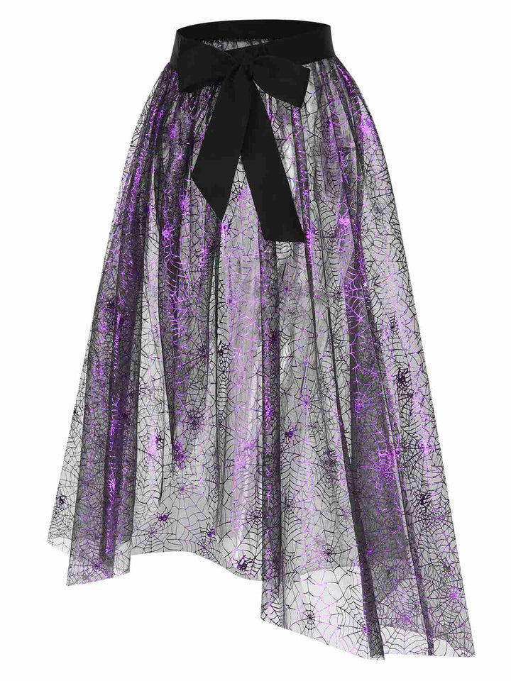 Purple Spiderweb Mesh Skirted Cover-Up, vintage skirt, retro style - perfect for women who love vintage and retro fashion