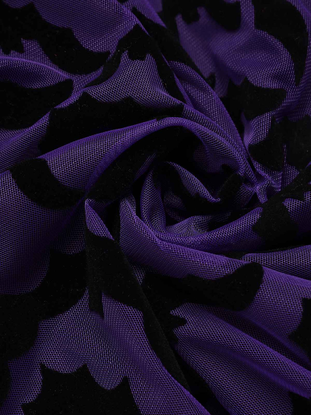 Purple 1960s Bats Mesh Bell Sleeves Dress, vintage dress, retro fashion - perfect for women who love vintage and retro fashion