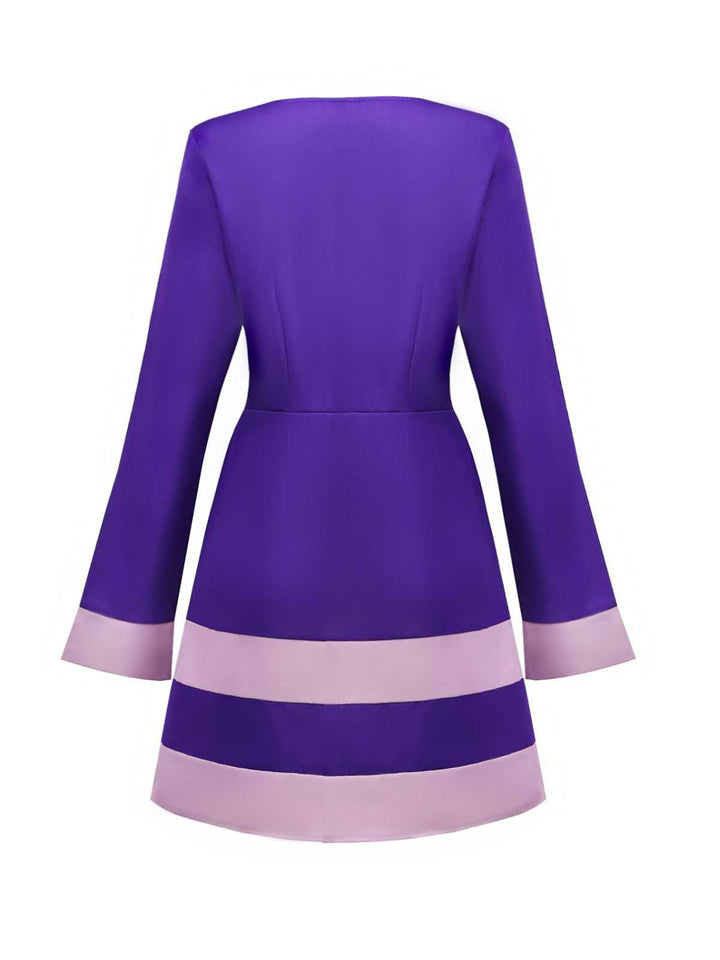 Purple 1960s Daphne-Inspired Mod Dress Set - vintage dress, retro fashion, elegant red