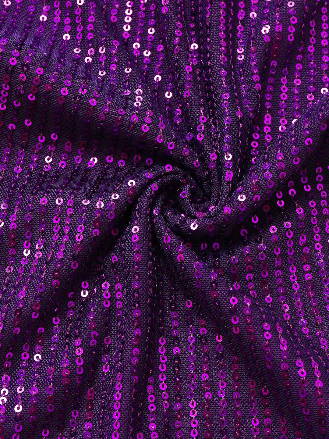 Purple 1970s Sequin One-Shoulder Jumpsuit - vintage jumpsuit, retro fashion