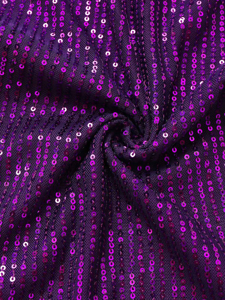 Purple 1970s Sequin One-Shoulder Jumpsuit - vintage jumpsuit, retro fashion