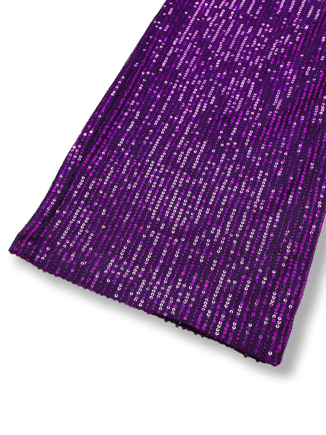 Purple 1970s Sequin One-Shoulder Jumpsuit - vintage jumpsuit, retro fashion