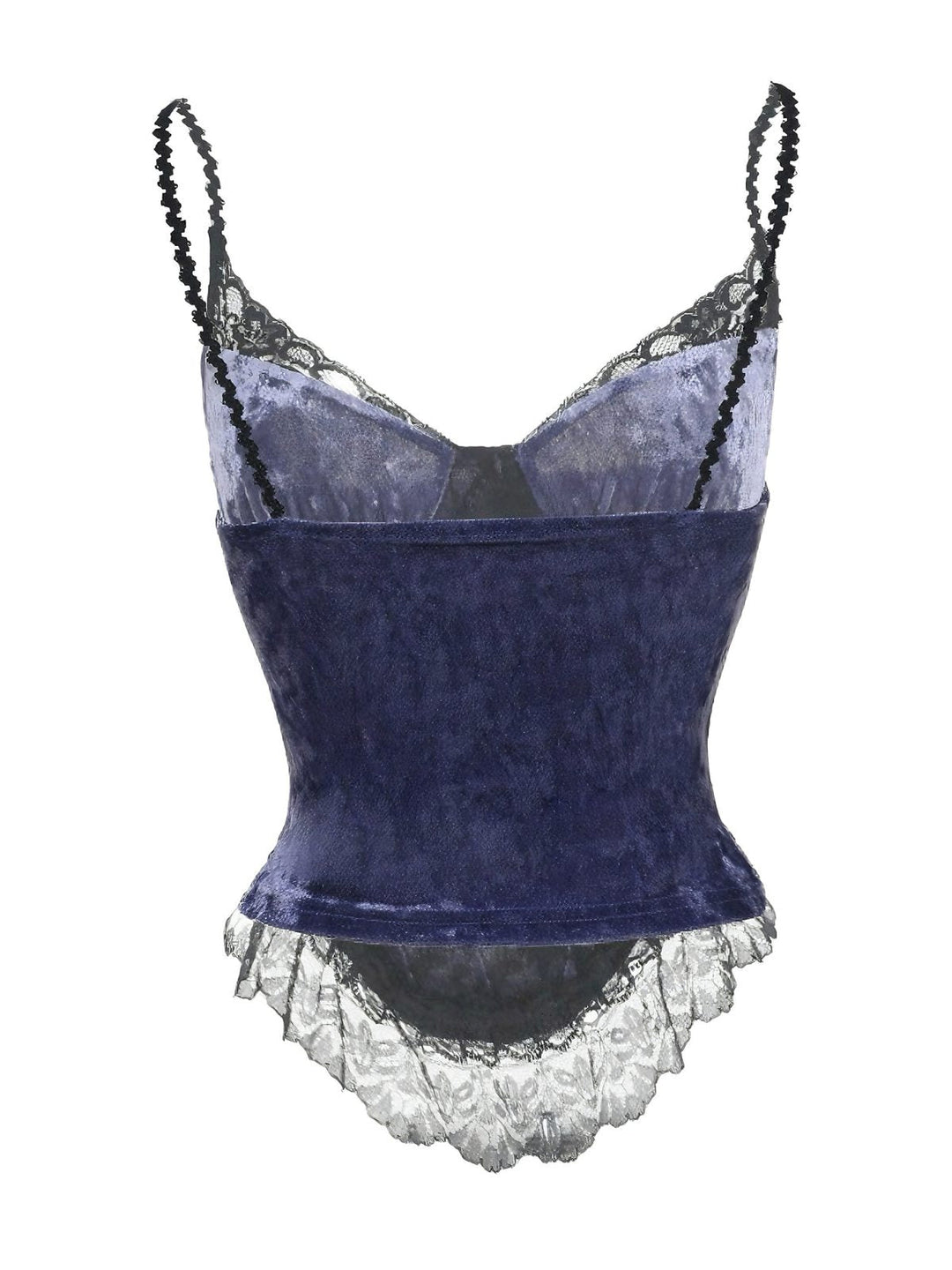 Purple 1980s Gothic Cross Velvet Lace Camisole - vintage fashion, retro style