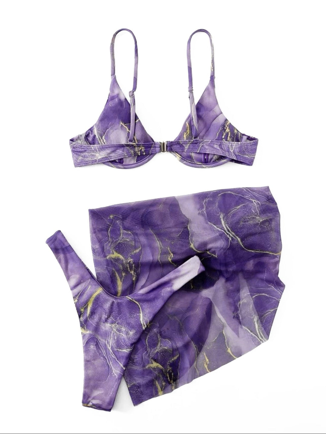 Purple Three-Piece Bikini Set 3
