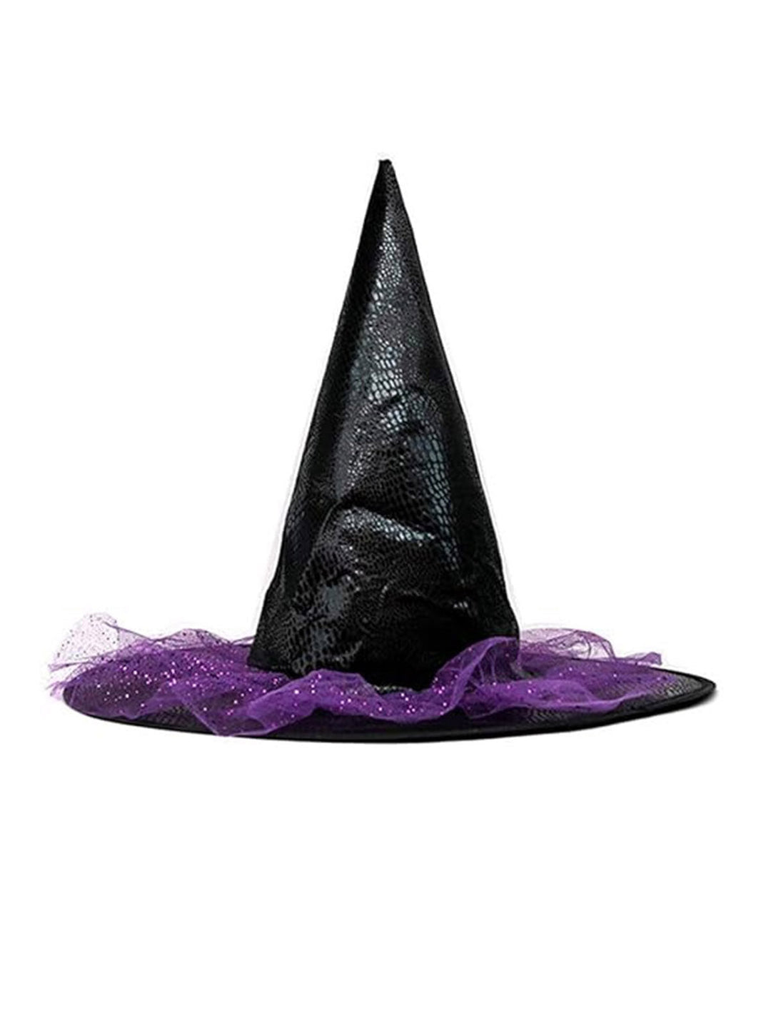 Purple Pointed Halloween Leather Witch Hat - vintage fashion, retro style