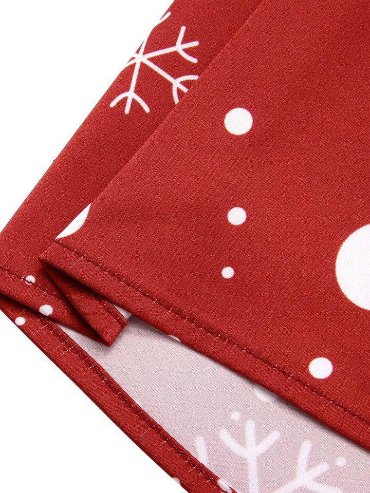 Red 1930s Christmas Strap Snowflake Mermaid Dress: timeless style reimagined