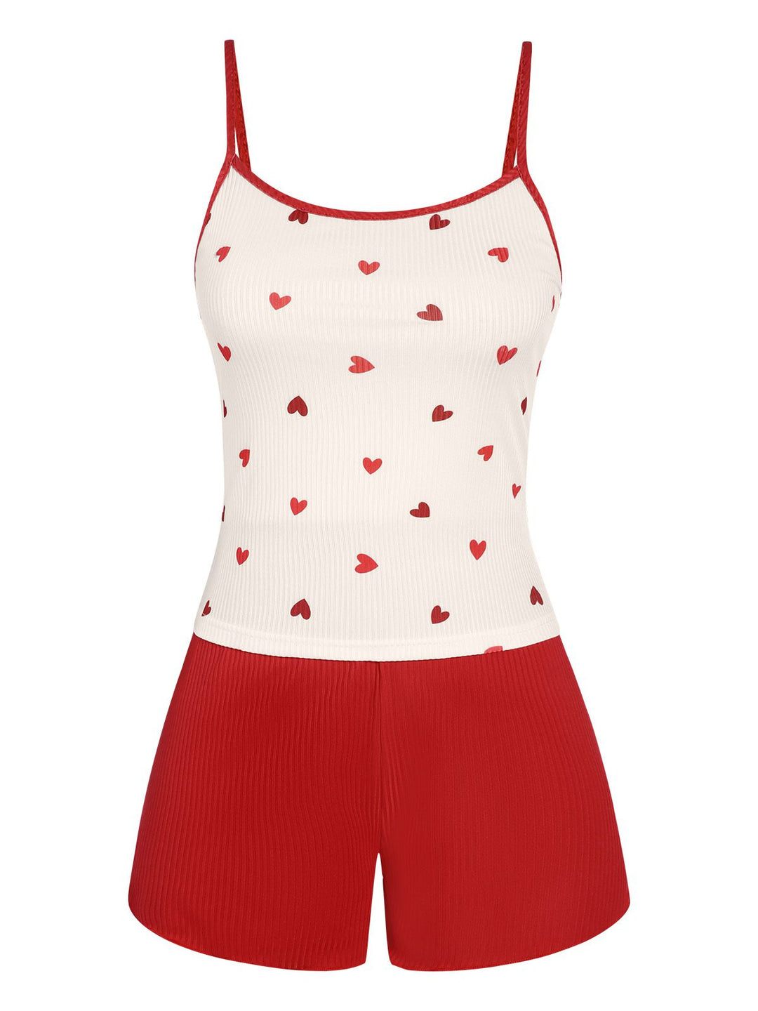 Red Heart Pajama Set, vintage fashion, retro style - perfect for women who love vintage and retro fashion