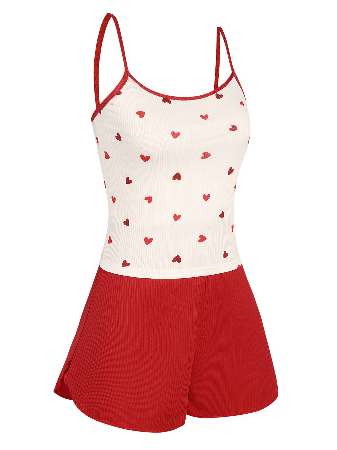 Red Heart Pajama Set, vintage fashion, retro style - perfect for women who love vintage and retro fashion