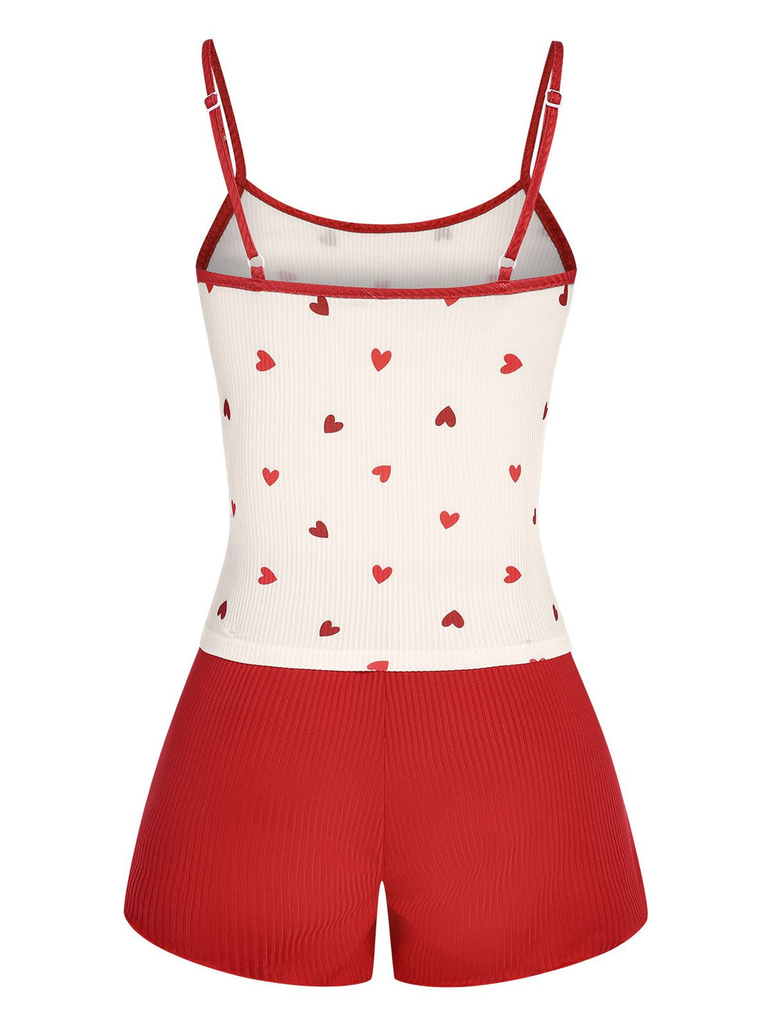 Red Heart Pajama Set, vintage fashion, retro style - perfect for women who love vintage and retro fashion
