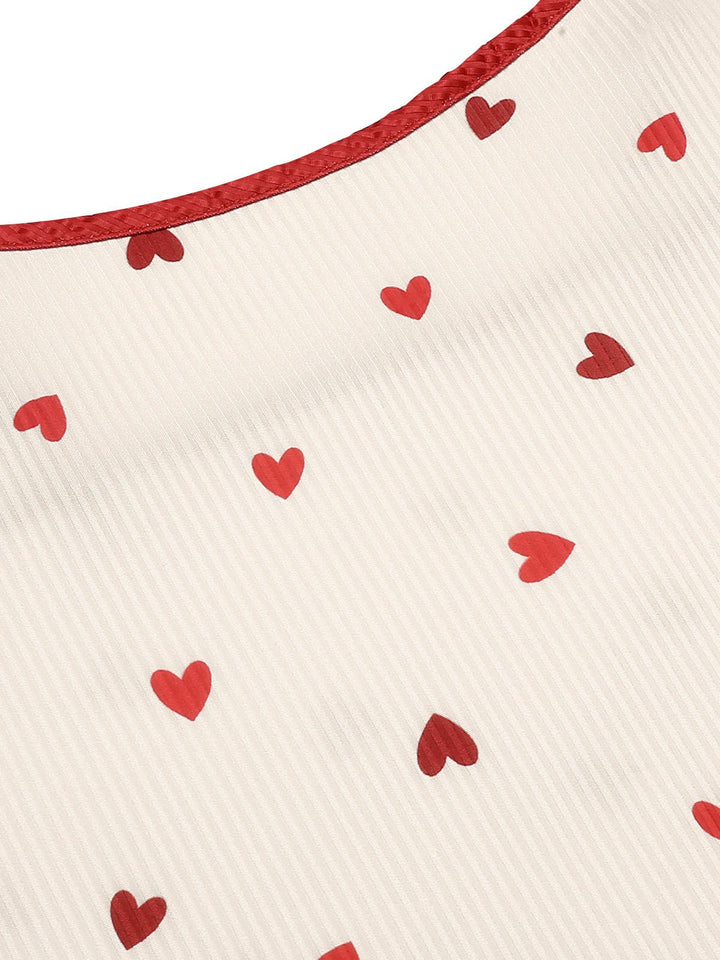 Red Heart Pajama Set, vintage fashion, retro style - perfect for women who love vintage and retro fashion