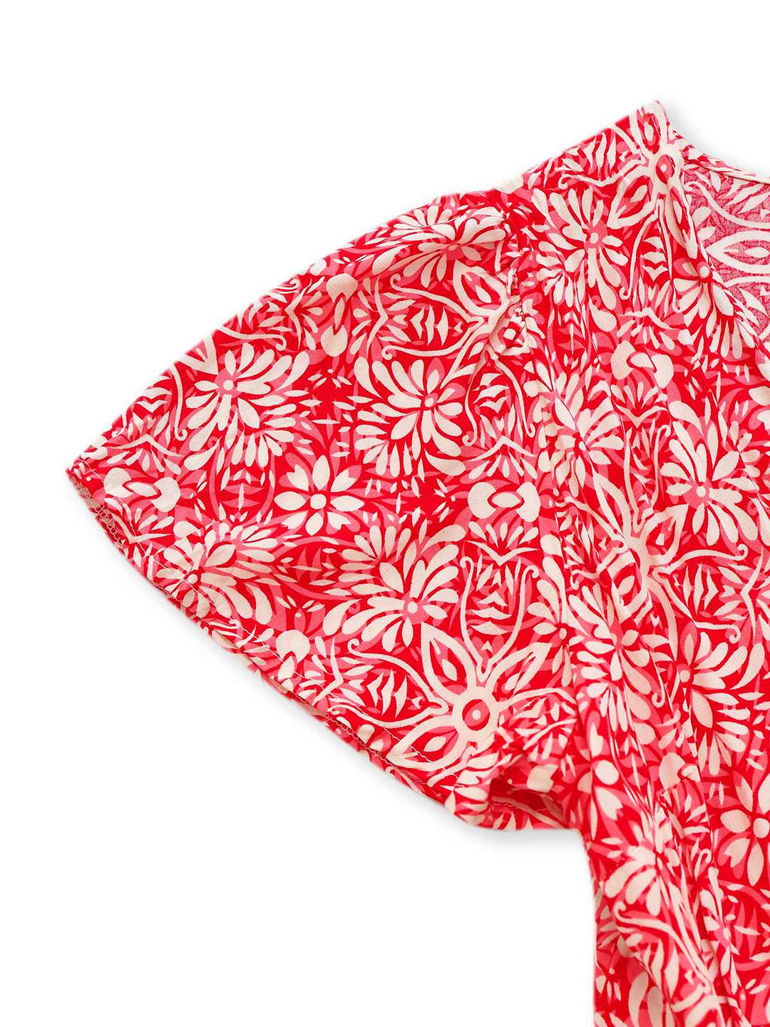 Red 1940s Boho Floral Wrap Dress - vintage dress, retro fashion, elegant red