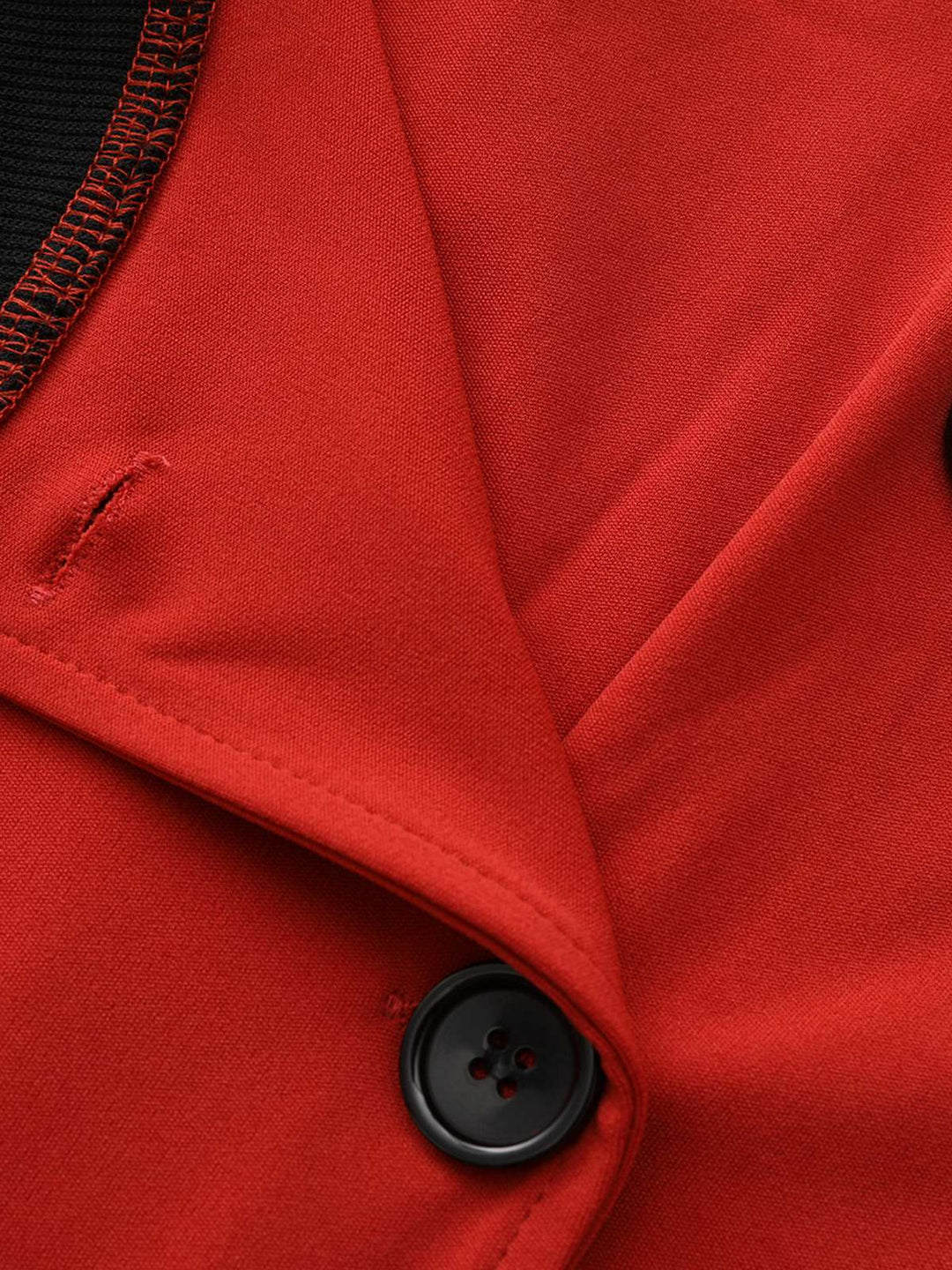 Red 1940s Diagonal Button Stand Collar Coat - vintage fashion, style, elegant red