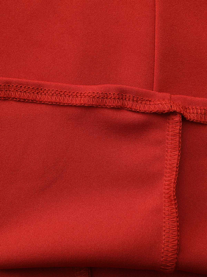 Red 1940s Diagonal Button Stand Collar Coat - vintage fashion, style, elegant red