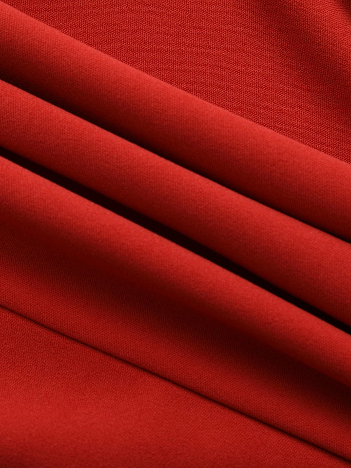 Red 1940s Diagonal Button Stand Collar Coat - vintage fashion, style, elegant red
