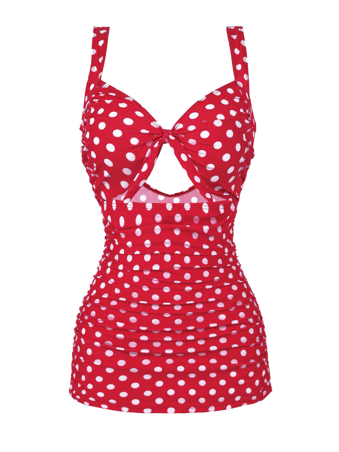 Red Polka Dot Strap One-Piece Swimsuit: timeless style reimagined