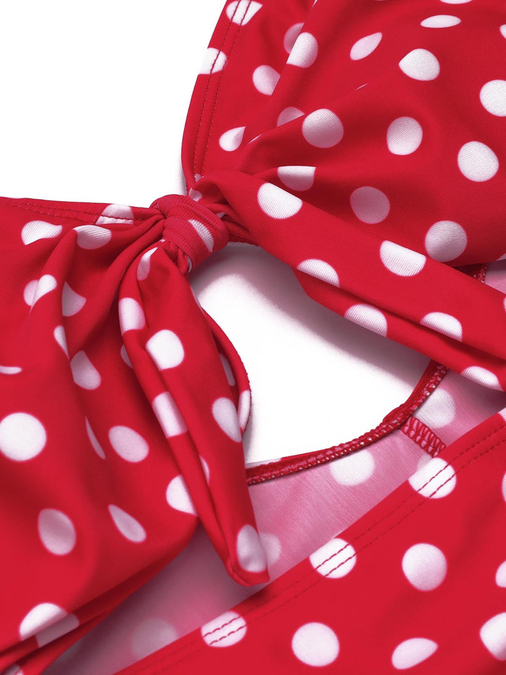 Red Polka Dot Strap One-Piece Swimsuit: timeless style reimagined