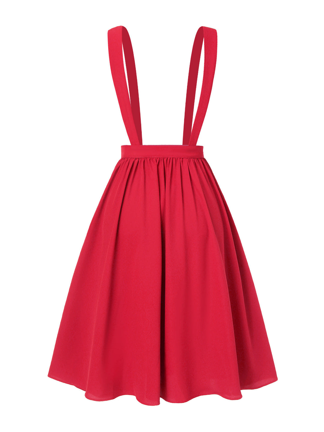 Red 1940s Solid Layered Suspender Skirt — because 1940s glamour deserves an encore