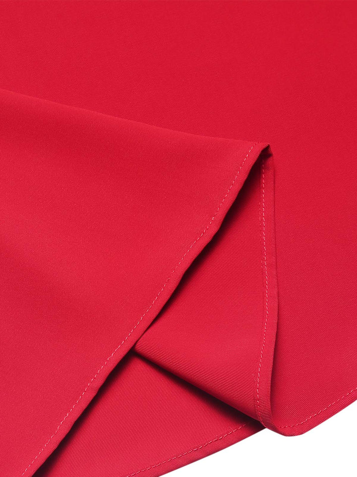 Red 1940s Solid Layered Suspender Skirt: 1940s grace for the woman who dances through life