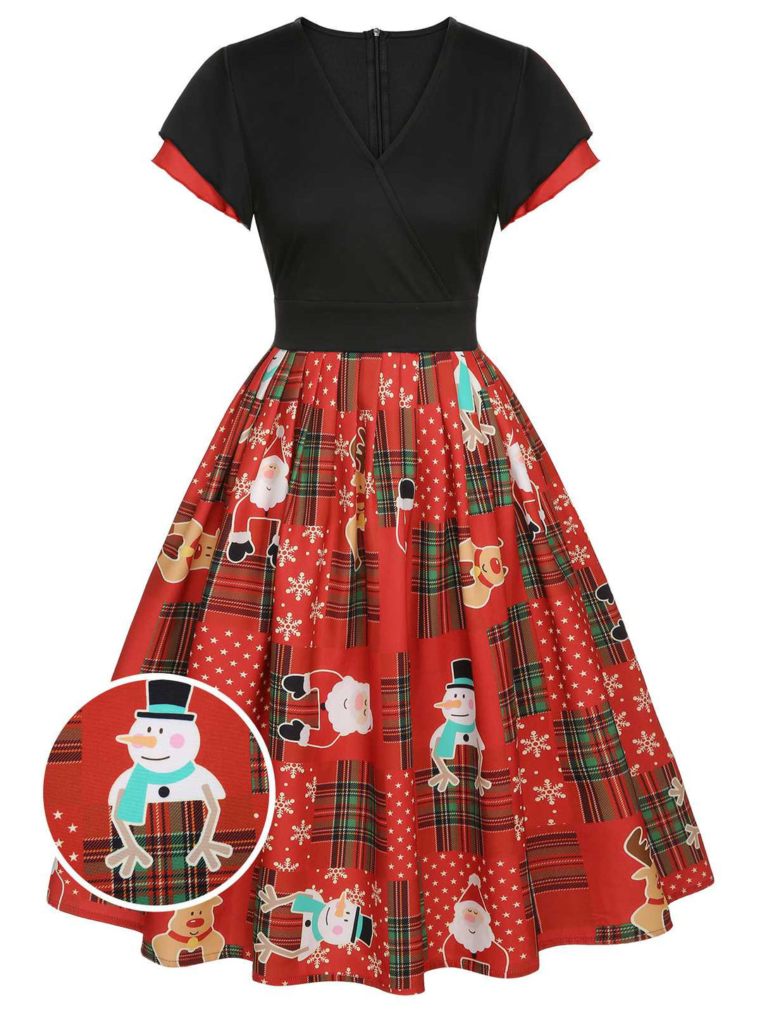 Red 1950s Christmas Plaid Santa Claus Dress: timeless style reimagined