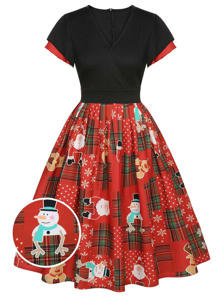 Red 1950s Christmas Plaid Santa Claus Dress: timeless style reimagined