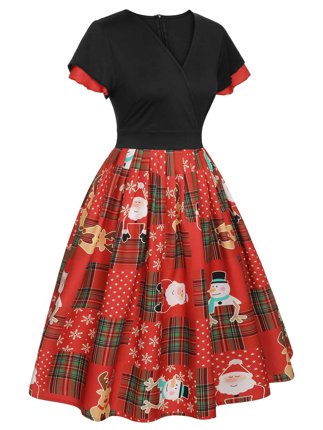 Red 1950s Christmas Plaid Santa Claus Dress: timeless style reimagined