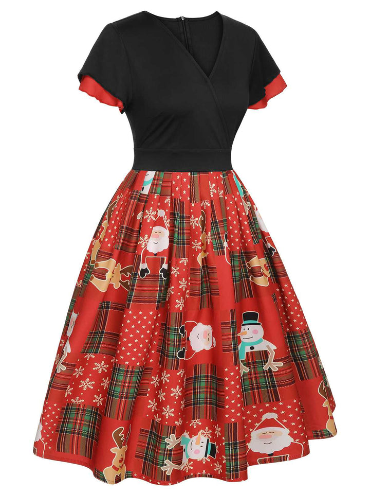 Red 1950s Christmas Plaid Santa Claus Dress: timeless style reimagined