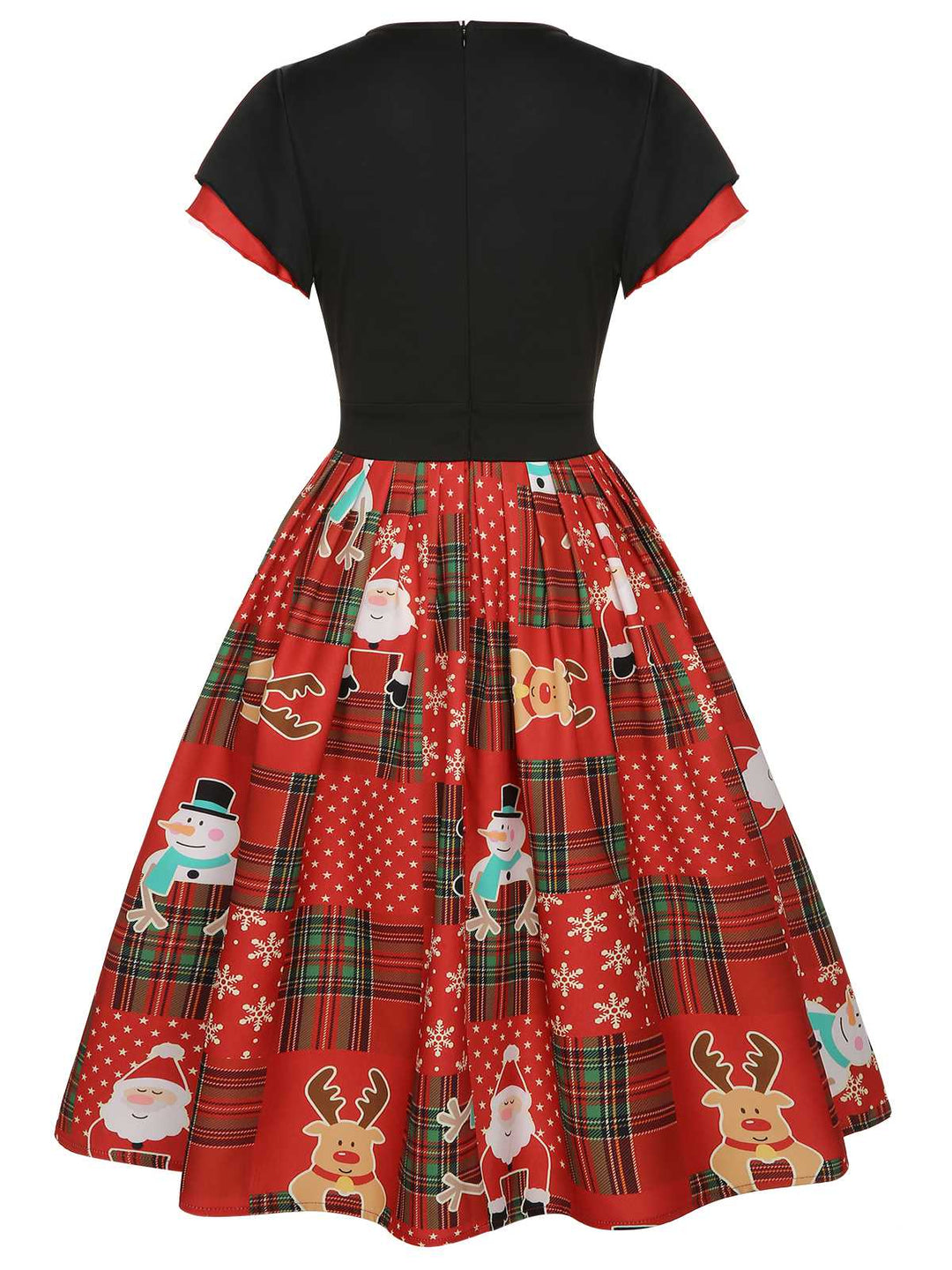 Red 1950s Christmas Plaid Santa Claus Dress — vintage elegance for the modern woman