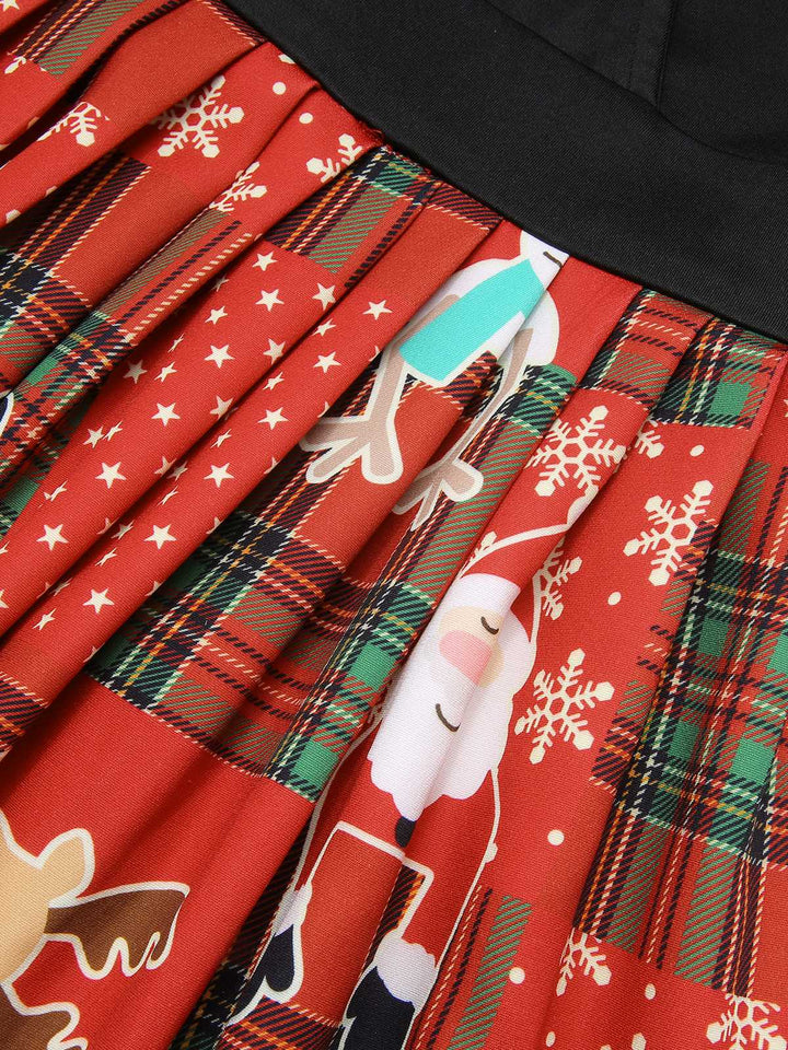 Red 1950s Christmas Plaid Santa Claus Dress: timeless style reimagined