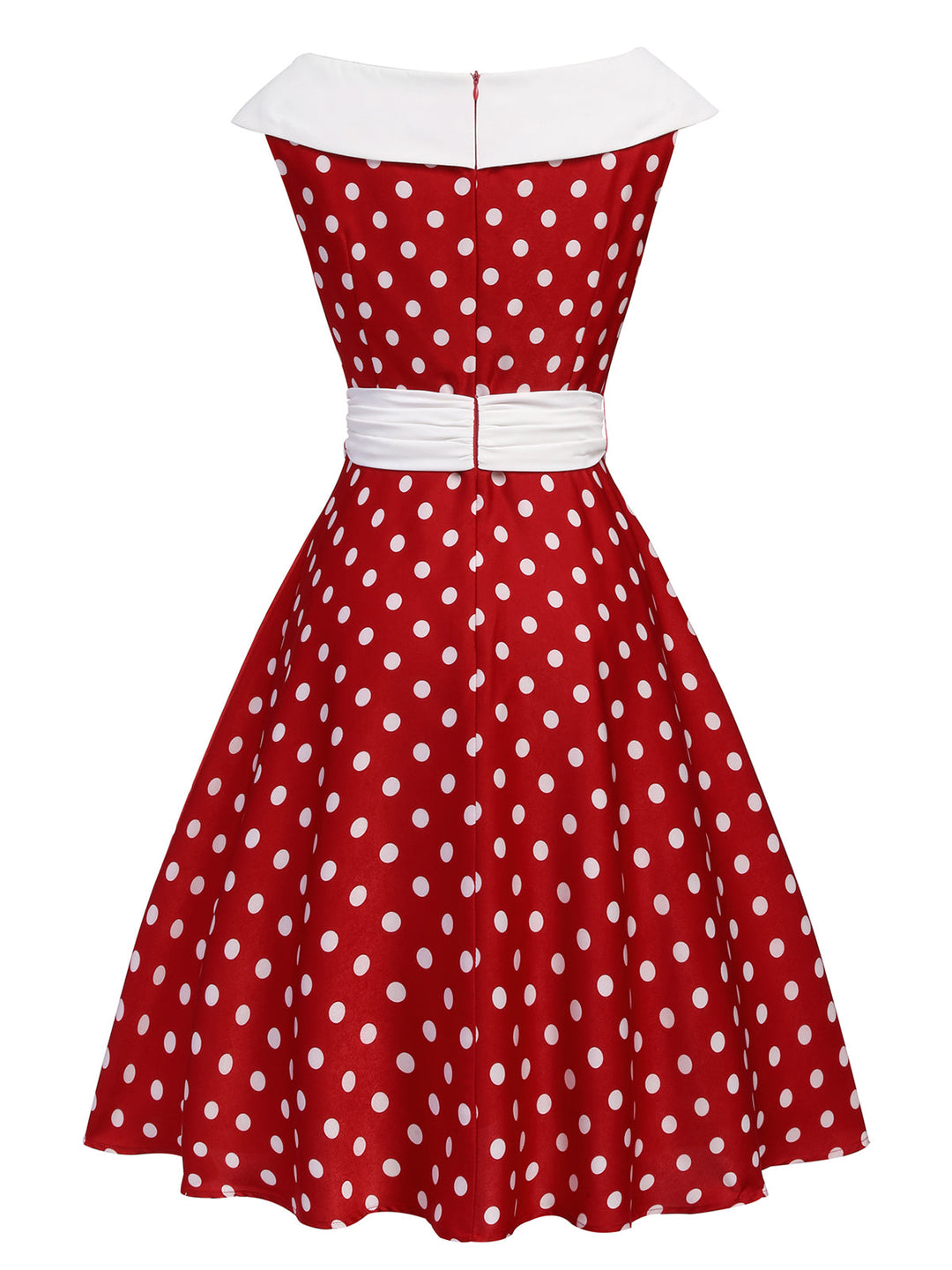 Red 1950s Dots Patchwork Swing Dress, vintage dress, retro fashion, rockabilly, pin-up fashion - perfect for women who love vintage and retro fashion