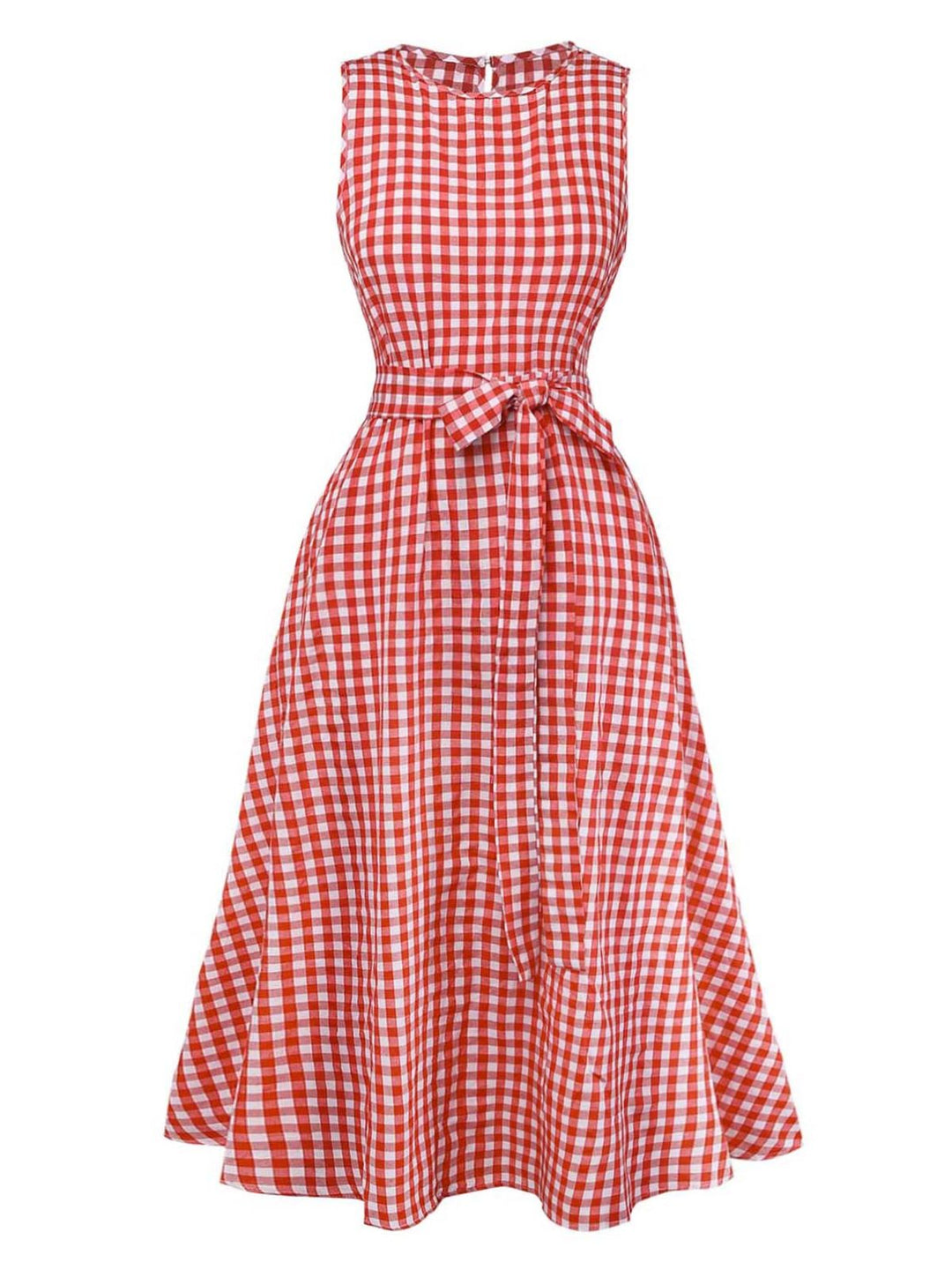 Red 1950s Plaid Vintage Classic Dress 8