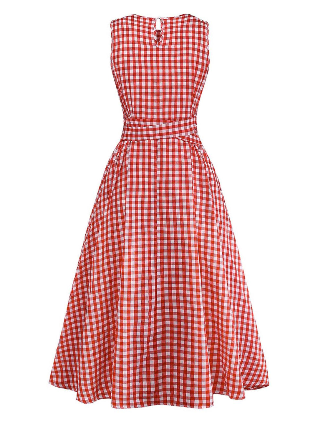 Red 1950s Plaid Vintage Classic Dress 3