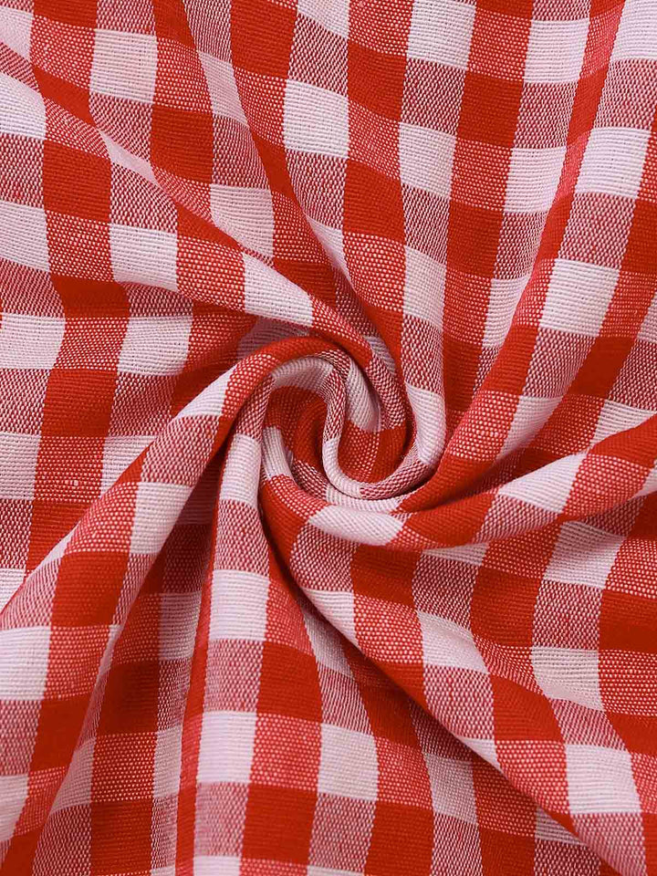 Red 1950s Plaid Vintage Classic Dress 6