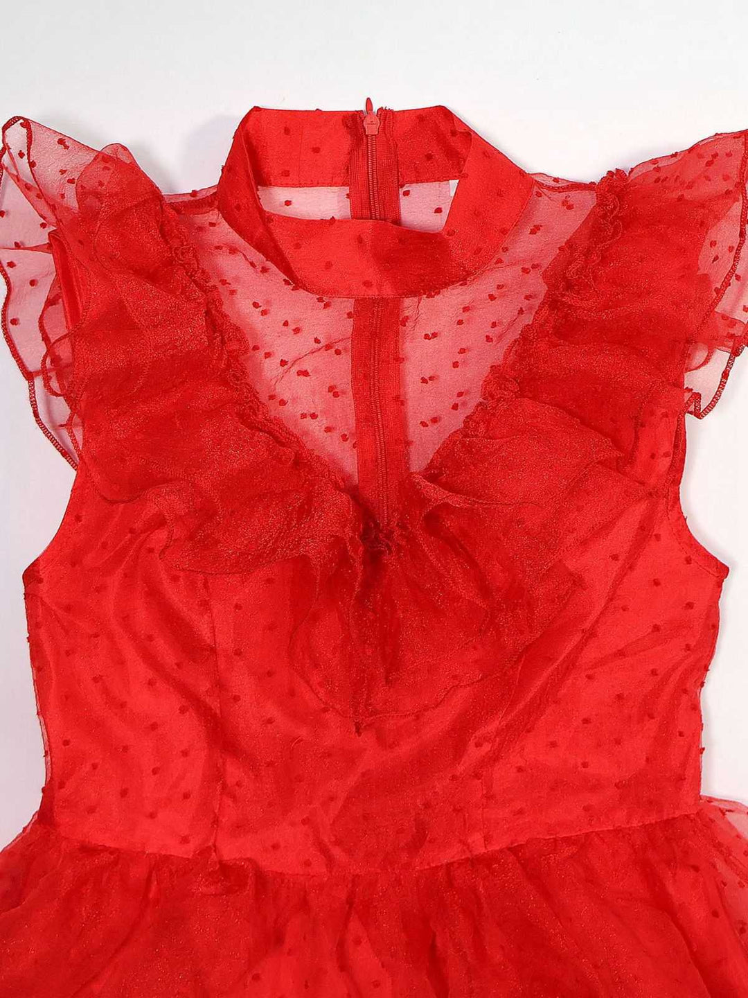 Red 1950s Halloween Ghost Bride Dots Dress Set - vintage dress, retro fashion, rockabilly