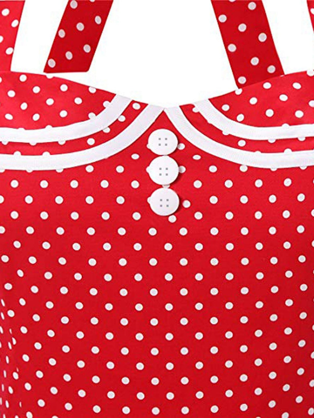 Red 1950s Halter Polka Dot Dress — vintage elegance for the modern woman