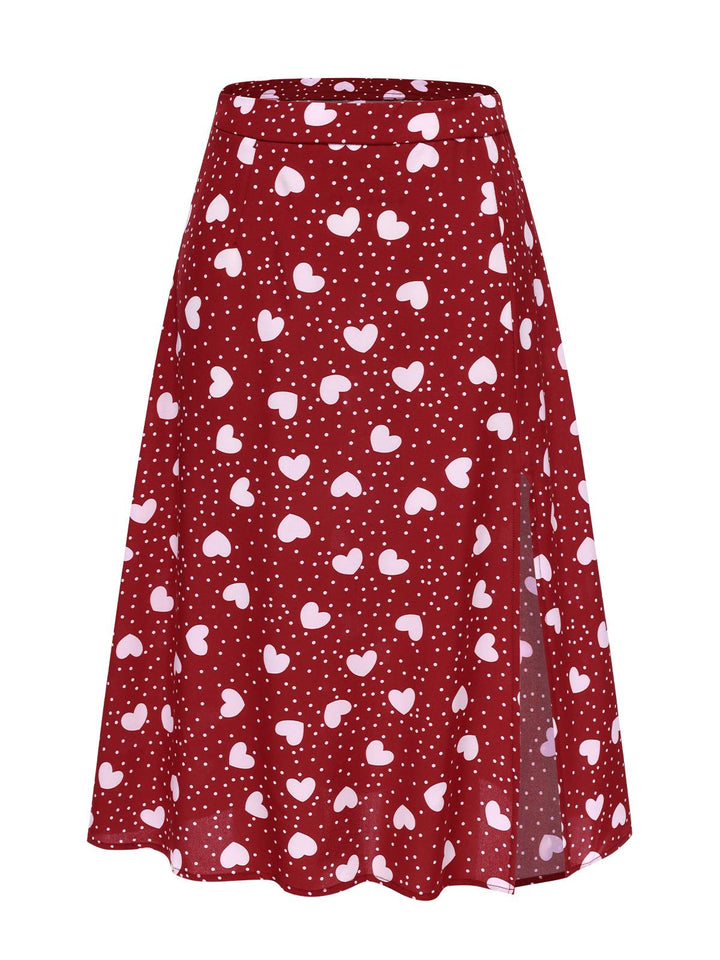 1950s Heart Dots Slit ALine | 1950s | vintage skirt, retro style