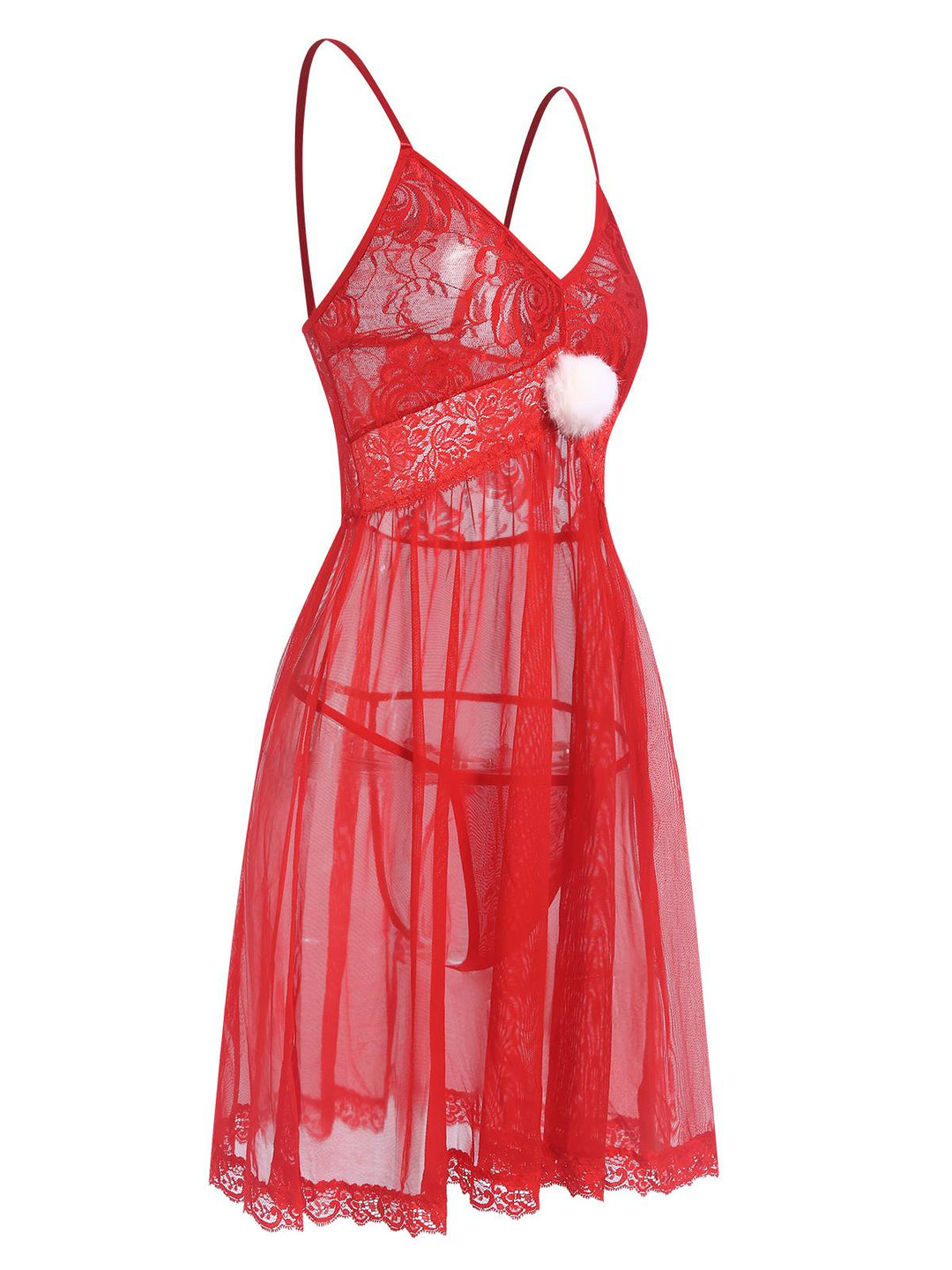 Red Lace Sheer Straps Nightgown, vintage fashion, retro style - perfect for women who love vintage and retro fashion