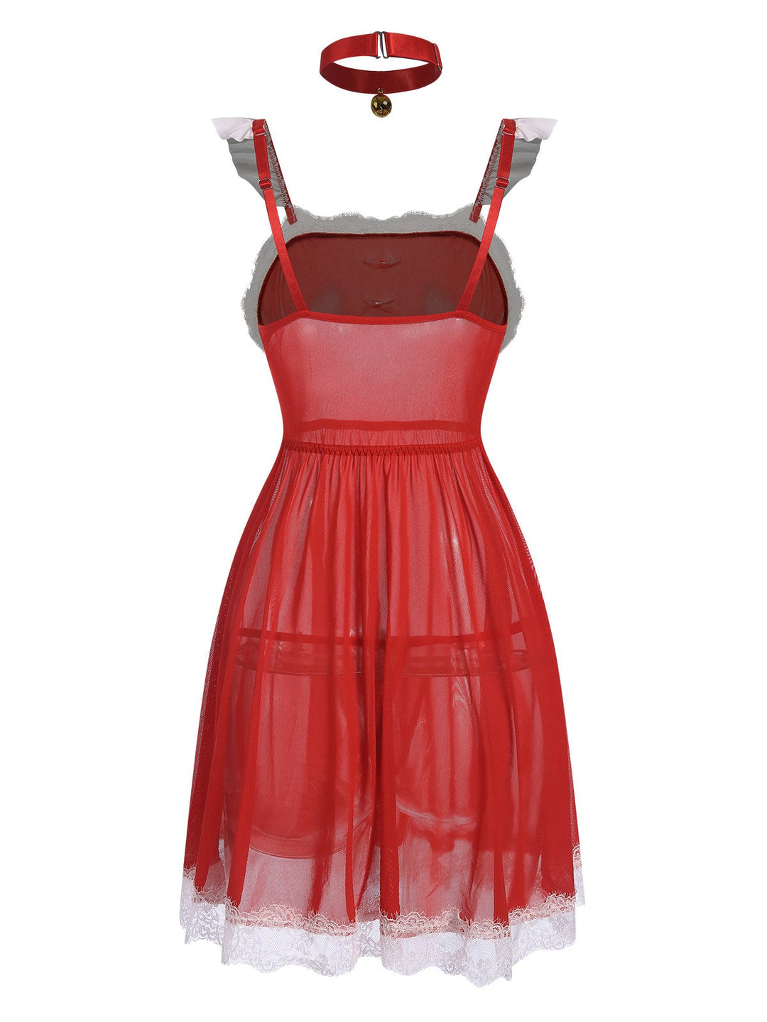 Red Lace Trimmed Sheer Nightgown, vintage fashion, retro style - perfect for women who love vintage and retro fashion