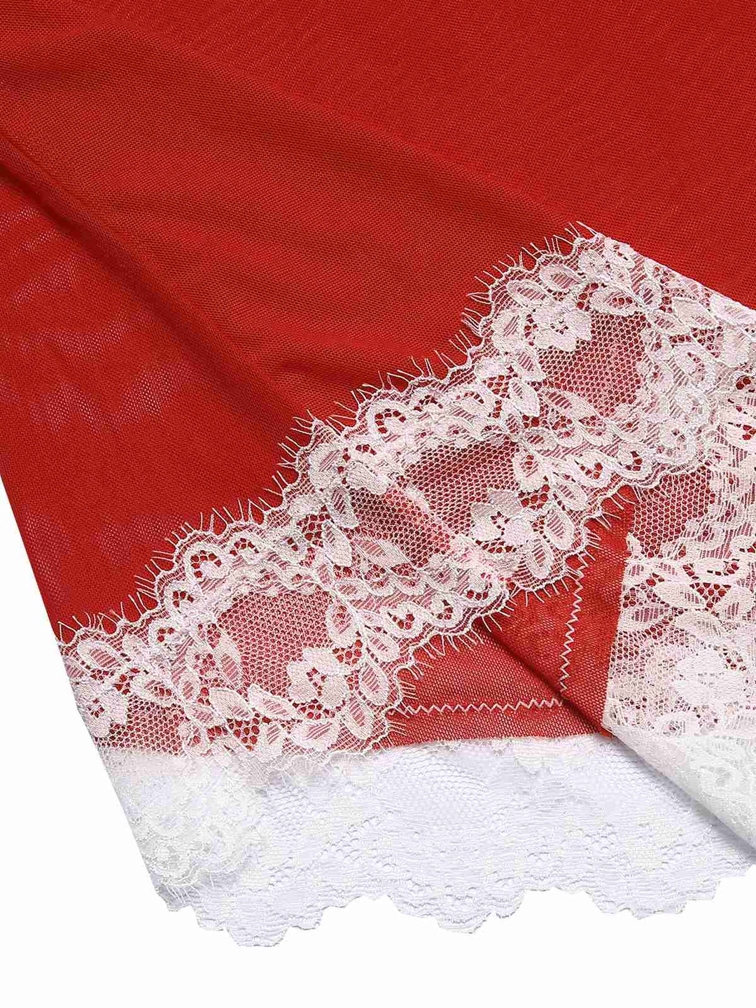 Red Lace Trimmed Sheer Nightgown, vintage fashion, retro style - perfect for women who love vintage and retro fashion